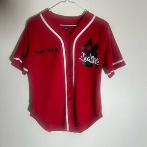 Kids Red Button Down Baseball Shirt
